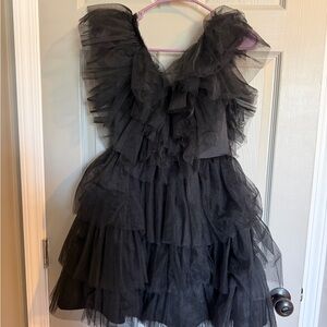 Kids Black Tulle Ruffle Costume Dress